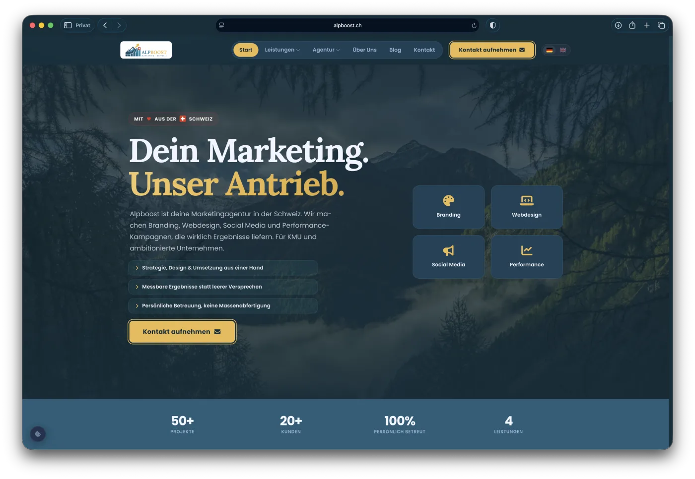 Startseite von Alpboost